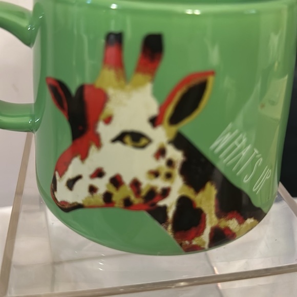 Giraffe Mug "What's Up" Green Coffee Cup Target Opalhouse 16oz Porcelain 2019 - Picture 3 of 4